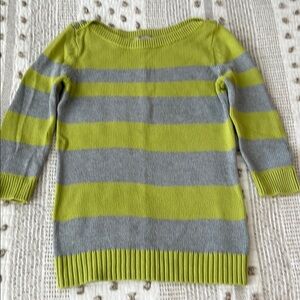 Banana Republic Striped Green and Gray Boatneck Women's Sweater